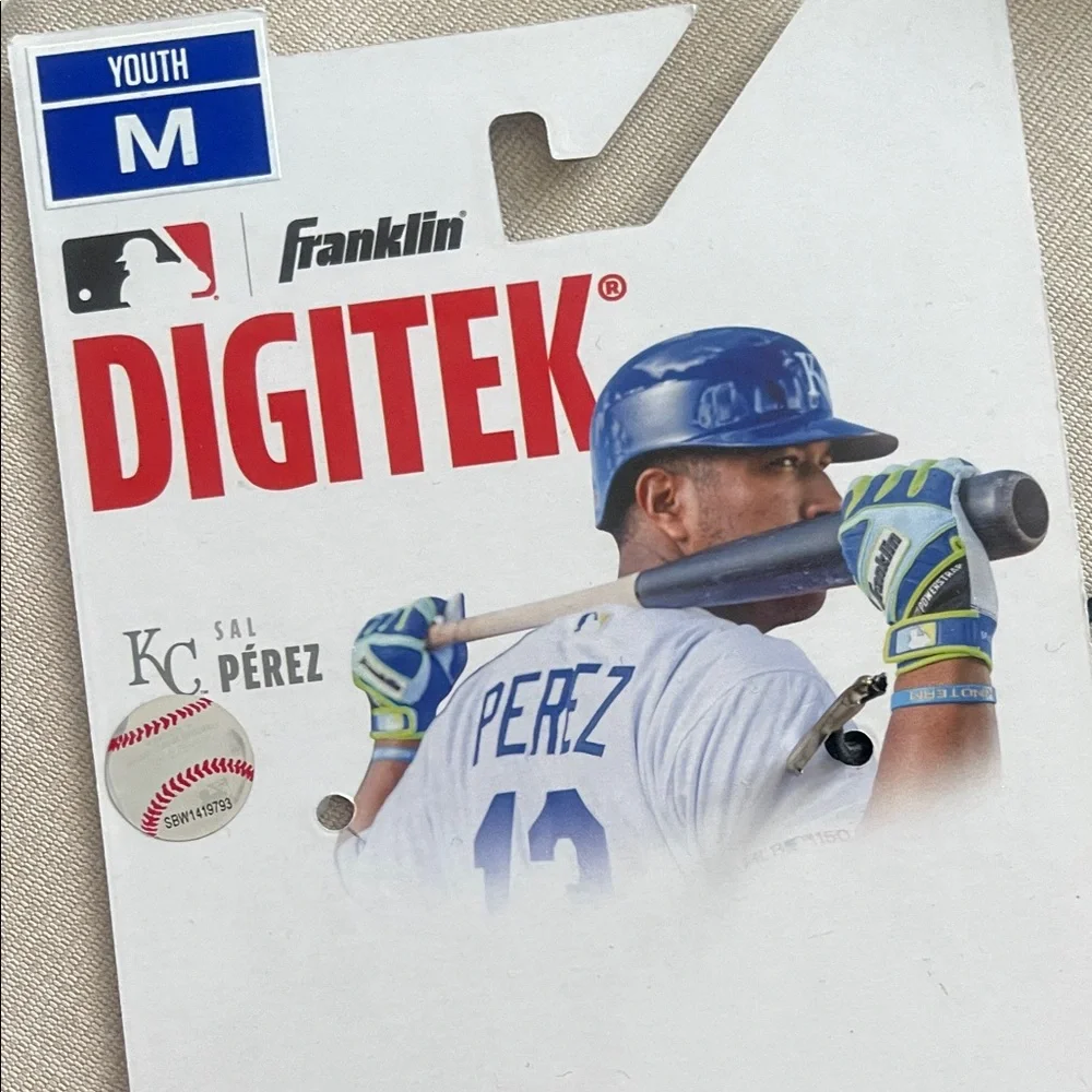 Franklin Kids' Red and Blue Batting Gloves